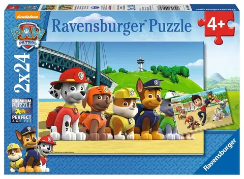 Hračky puzzle RAVENSBURGER - Tlapková Patrola: Stateční psi; 2x24 dílků