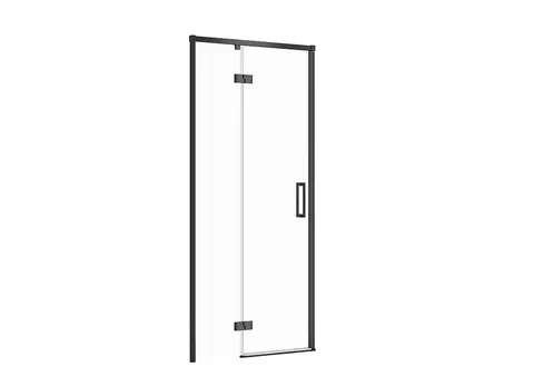 Sprchové kouty CERSANIT Sprchové dveře LARGA ČERNÉ 90X195, levé, čiré sklo S932-128