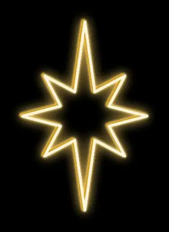 LED venkovní PROFI motivy DecoLED LED světelná hvězda, závěsná, 80 x120 cm, teple bílá