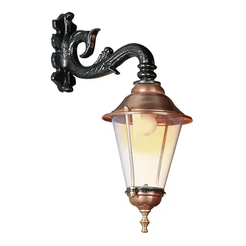 Venkovní nástěnná svítidla K.S. Verlichting Hoorn - Venkovní nástěnné svítidlo, spodní zásuvka, černé