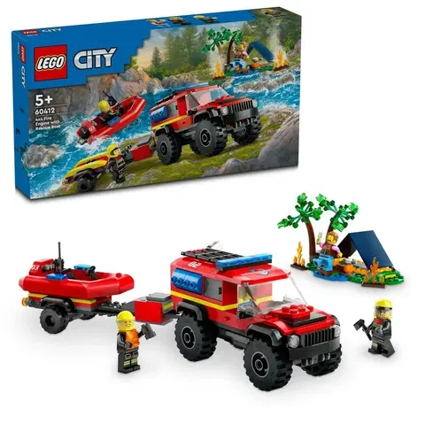 Hračky LEGO LEGO -  City 60412 Hasičské auto 4x4 a záchranný člun