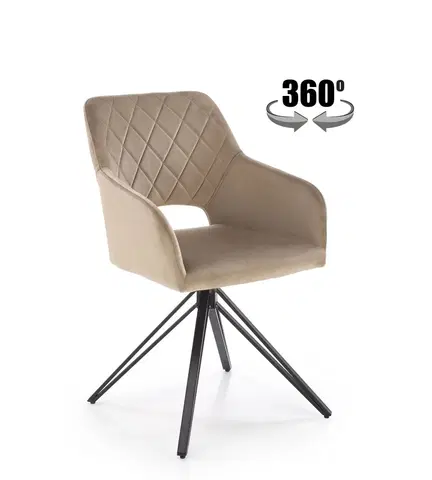 Židle Otočné jídelní křeslo K535 Halmar Béžová