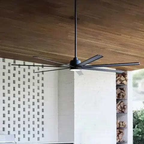 Stropní ventilátory se světlem Beacon Lighting Stropní ventilátor se světlem Atlanta černý DC tichý Ø 183 cm