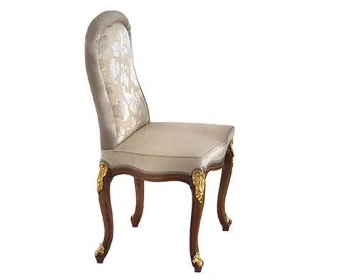 Luxusní jídelní židle Estila Luxusní klasická jídelní židle Pasiones se sametovým čalouněním s vyřezáváním zdobenými obloukovými nožičkami 102cm