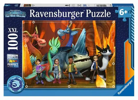 Hračky puzzle RAVENSBURGER - Jak vycvičit draka: the nine realms 100 dílků