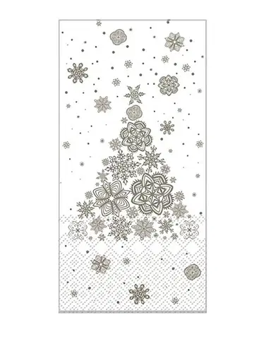 Ubrousky Krémovo -šedé papírové ubrousky Christmas tree - 40*40 cm (15ks) Chic Antique 38003-01