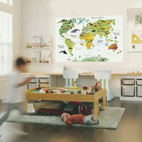 Samolepky na zeď Samolepka na zeď - Mapa světa pro školáky