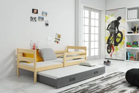 Postele BMS Dětská postel s přistýlkou Eryk 2 | borovice Barva: Borovice / šedá, Rozměr: 200 x 90 cm