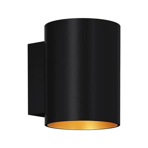 Moderní nástěnná svítidla ZUMALINE Nástěnné svítidlo SOLA WL ROUND černá-zlatá 91061