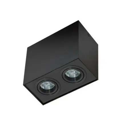 Moderní bodová svítidla Stropní bodové přisazené svítidlo AZzardo Eloy 2 black/black AZ2138 GU10 2x50W IP20 18,5cm hranaté černé