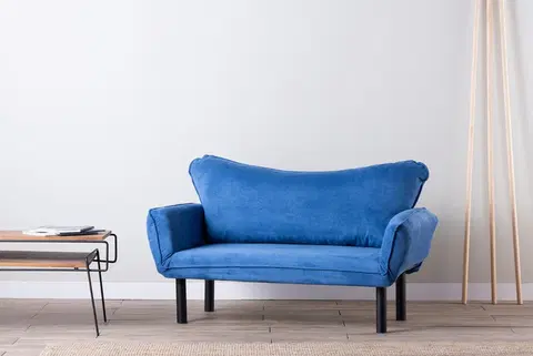 Pohovky a gauče Pohovka s lůžkem CHATTO dvoumístná modrá