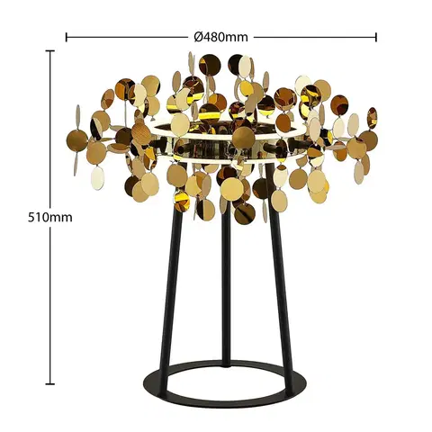 Stolní lampy Lucande Lucande Glimmo LED stolní lampa, černá, mosaz