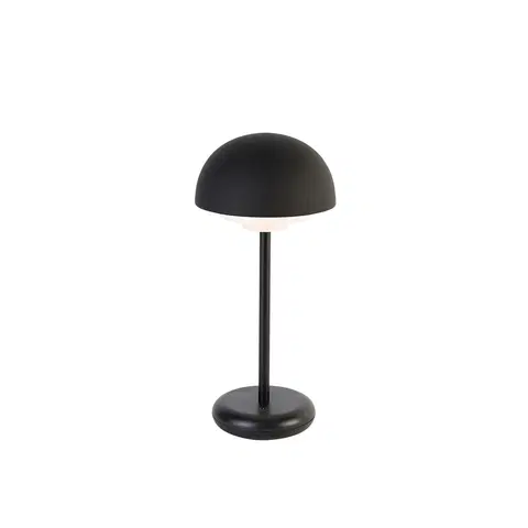 Stolni lampy Černá stolní lampa včetně dobíjecího LED a 3-stupňového dotykového stmívače - Maureen