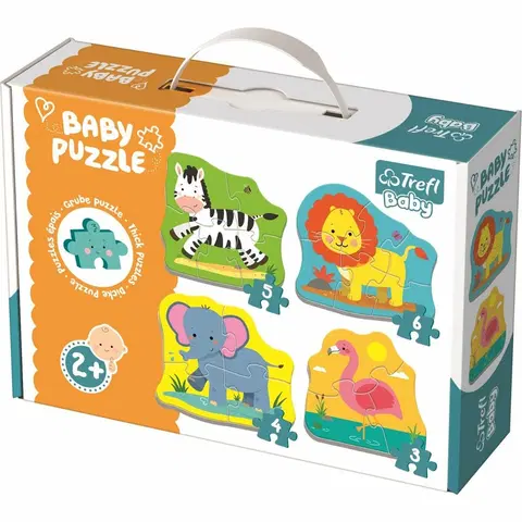 Puzzle Trefl Baby puzzle Zvířata na safari 4v1 3, 4, 5, 6 dílků
