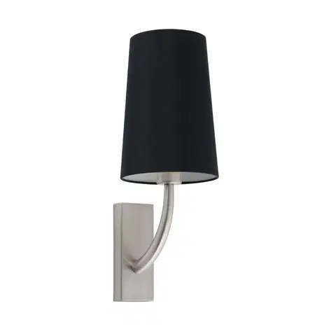 Nástěnná svítidla s látkovým stínítkem FARO REM nástěnná lampa, nikl/černá