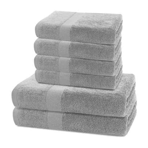 Ručníky DecoKing Sada ručníků a osušek Marina šedá, 4 ks 50 x 100 cm, 2 ks 70 x 140 cm