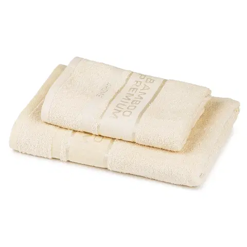 Ručníky 4Home Sada Bamboo Premium osuška a ručník krémová, 70 x 140 cm, 50 x 100 cm