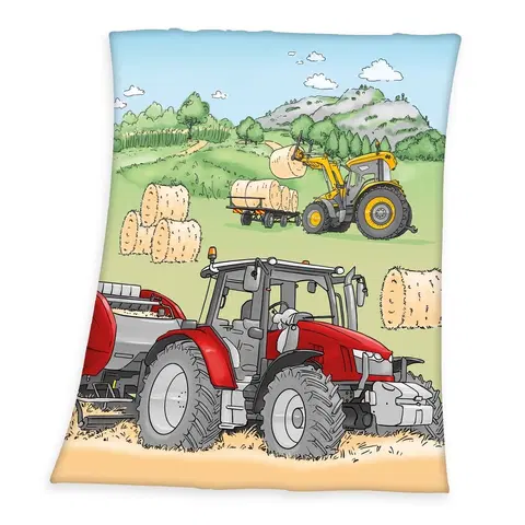 Dětské deky Herding Deka Traktor, 130 x 160 cm