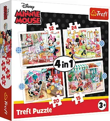 Hračky puzzle TREFL - Puzzle 4v1- Minnie s přáteli / Disney Minnie