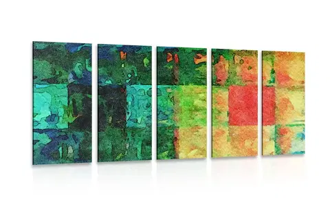Abstraktní obrazy 5-dílný obraz barevné výtvarné umění
