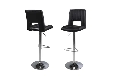 Barové židle Dkton Designová barová židle Almonzo černá / chromová