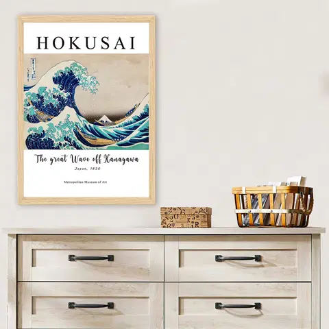 Obrazy Dekorativní obraz Hokusai VLNA Polystyren 35x45cm
