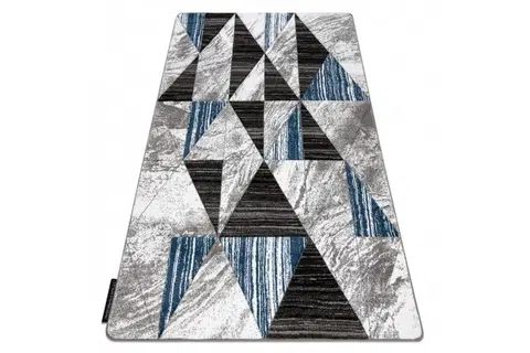 Koberce a koberečky Dywany Lusczow Kusový koberec ALTER Nano trojúhelníky modrý, velikost 200x290