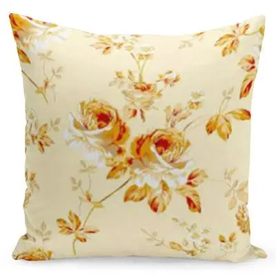Dekorační povlaky na polštáře Vanilkový povlak s pomerančovými růžemi