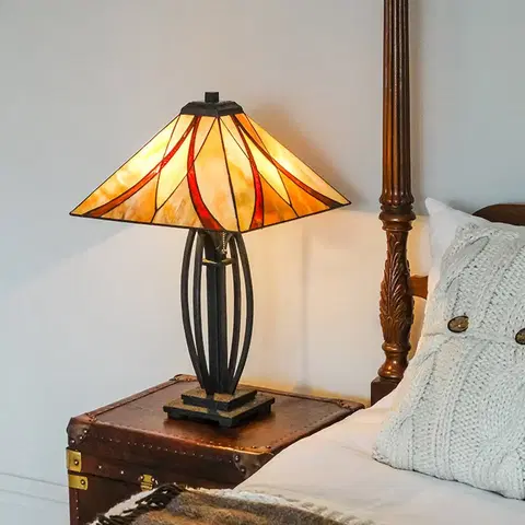 Stolní lampy QUOIZEL Stolní lampa Asheville ve stylu Tiffany