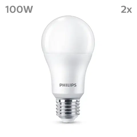 LED žárovky Philips Philips LED žárovka E27 13W 1521lm 2700K matná 2ks
