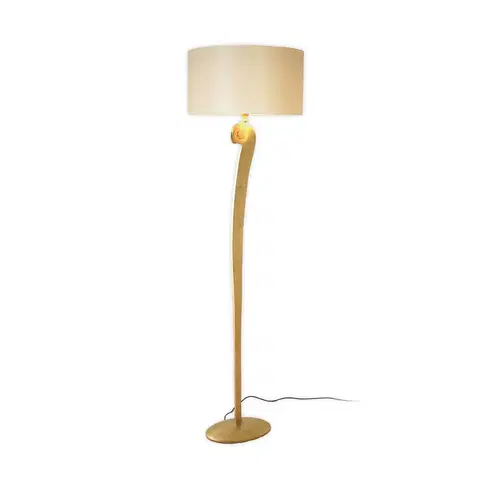 Stojací lampy Holländer Stojací lampa Lino, barva zlatá/ecru, výška 160 cm, železo