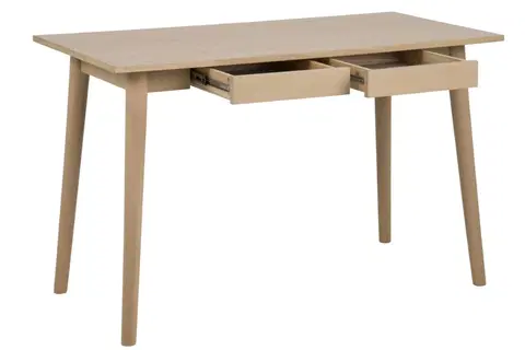 Psací stoly Dkton Designový psací stůl Nahla 120 cm dub bílý