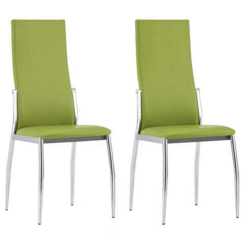 Židle Jídelní židle 2 ks umělá kůže Dekorhome Zelená