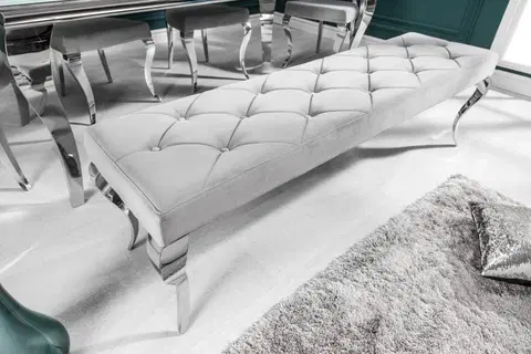 Lavice do jídelny LuxD Designová lavice Rococo, 170 cm, šedá