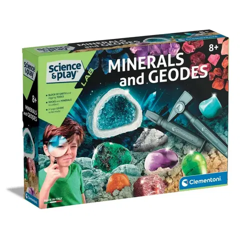 Dřevěné hračky Clementoni SCIENCE - Minerály a geody