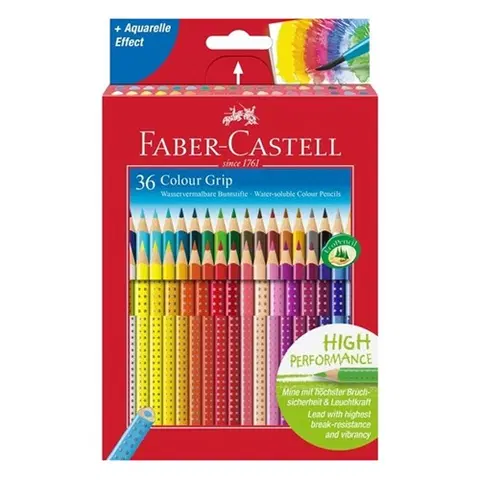 Hračky FABER CASTELL - Pastelky akvarelové Colour Grip sada 36 ks