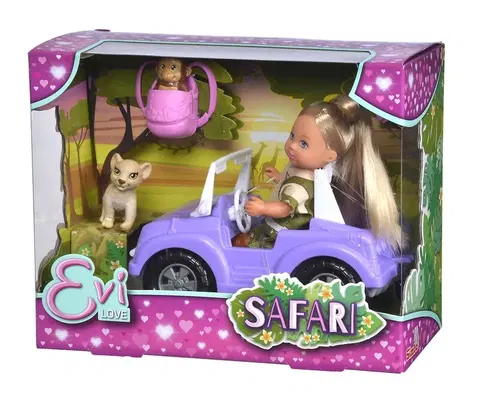 Hračky panenky SIMBA - Panenka Evička safari s autem