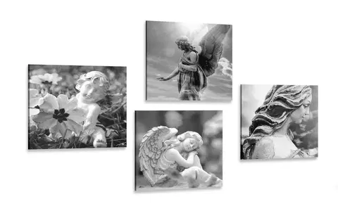Sestavy obrazů Set obrazů nebeská harmonie v černobílém provedení