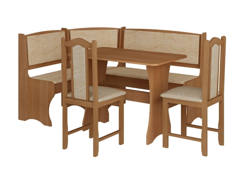 Jídelní sety Rohový jídelní set BUREWALA typ 1 se židlemi, olše/látka monaco, 5 let záruka