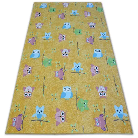 Koberce a koberečky Dywany Lusczow Dětský kusový koberec LITTLE OWL žlutý, velikost 170x230