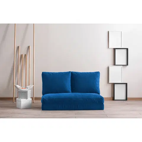 Pohovky a gauče Pohovka s lůžkem TAIDA dvoumístná modrá
