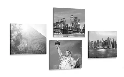 Sestavy obrazů Set obrazů černobílý New York