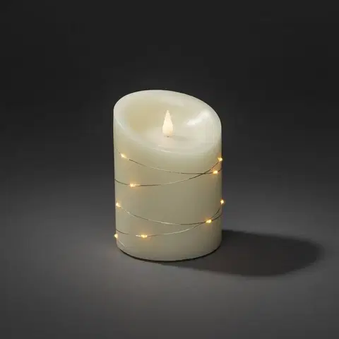 LED svíčky Konstsmide Christmas LED vosková svíčka krémová Barva světla jantarová Výška14cm