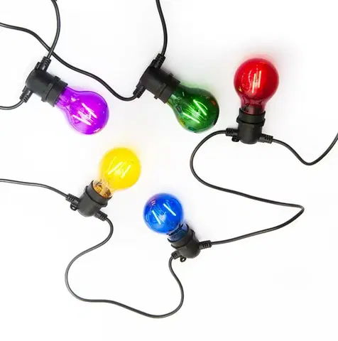 LED řetězy Exihand PÁRTY řetěz LO-3455 s barevnými žárovkami party10.barevna