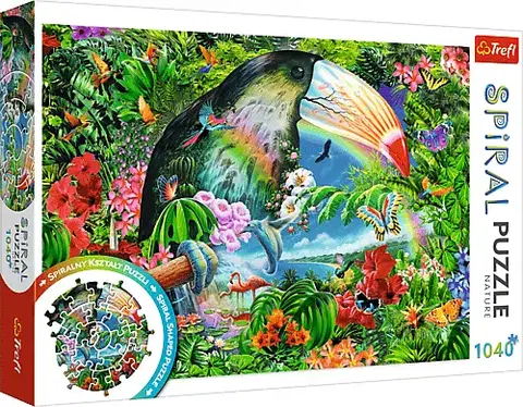 Hračky puzzle TREFL - Spiral Puzzle 1040 - Tropická zvířata