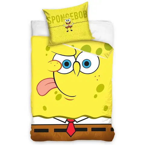 Povlečení CARBOTEX Dětské povlečení Sponge Bob Emoji, 140 x 200, 70 x 90 cm