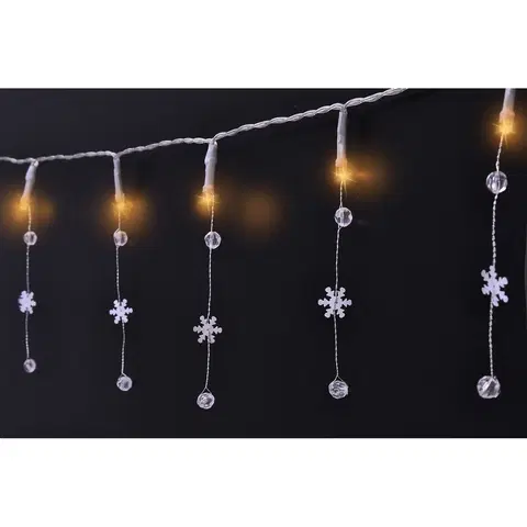 Vánoční dekorace Solight 1V235 Světelný LED řetěz s ozdobnými přívěsky 20 LED, teplá bílá, 20 m