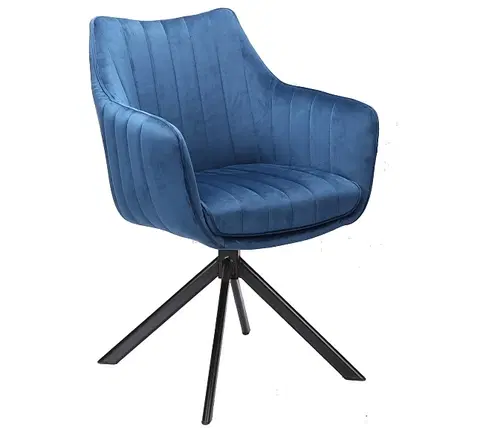 Židle Kasvo ALZA (AZALIA) židle (S) nohy černé / látka bluvel 19 černá modř
