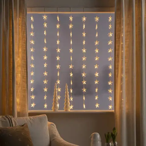 Vánoční světelné závěsy Konstsmide Christmas LED světelný závěs Sterne, 120 zdrojů, jantar