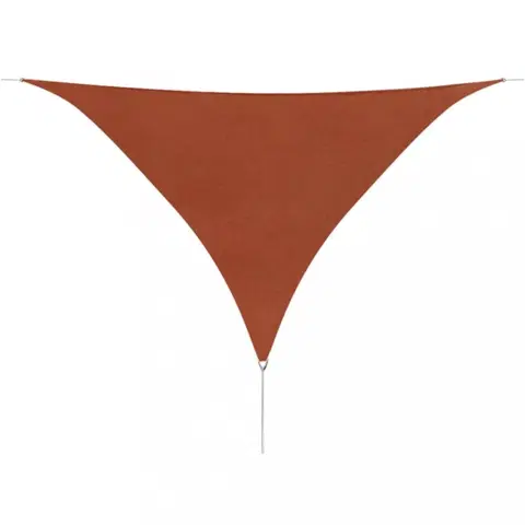 Stínící textilie Stínící plachta trojúhelníková 5 x 5 x 5 m oxfordská látka Dekorhome Cihlová